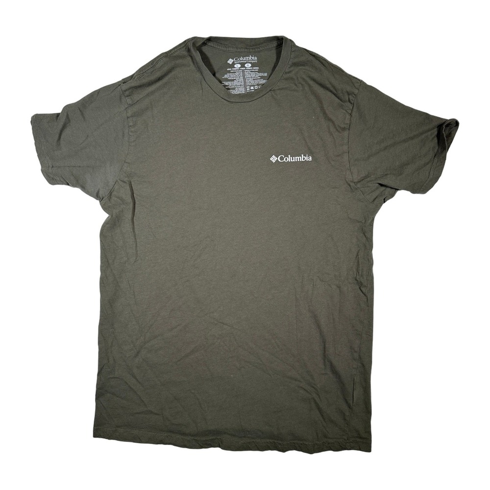 Columbia Mens Graphic T Shirt Olive Green‎ Off Road Jeep Adventure Print Size L